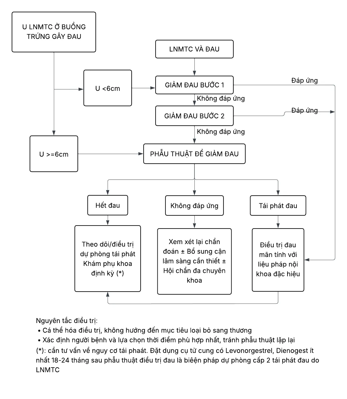 Lưu đồ chẩn đoán và xử trí lạc nội mạc tử cung và đau - Bệnh viện Từ Dũ